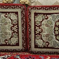 پشتی فرش ماشینی زرشکی