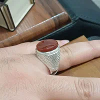 انگشتر نقره عیار 950 عقیق یمنی