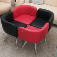 ۴ عدد صندلی چرم کافی شاپی