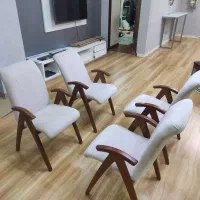 چهار عددصندلی نهارخوری خوشرنگ با پایه چوب راش مدرن