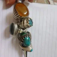 انگشتر نقره عقیق فیروزه یشم توپاز