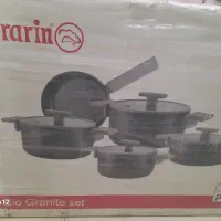 ۹ پارچه قابلمه پرارین ترکیه دسته سیلیکونی طوسی