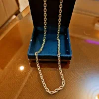 زنجیر نقره مردانه با آبکاری طلا