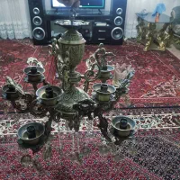لوستر برنجی ده شعله نو آکبند نصب اصلا نشده