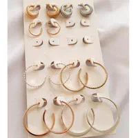 گوشواره نیم حلقه چند جفتی چند رنگ شیک