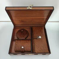 ست هدیه چرم زنانه کیف پول، جا کارتی، ایینه