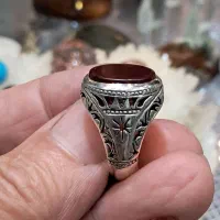 انگشتر عقیق سرخ طبیعی