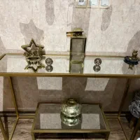 میز کنسول استیل طلایی