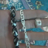 نقره خالص دستبند حرز امام جواد و تسبیح سندلوس