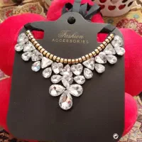 گردنبند سوارسکی مجلسی با ربان. نو.|زیورآلات و اکسسوری|دماوند, دماوند|دیوار