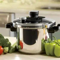 زودپز4کاره قابلمه بزرگ سوپاپ دارپیرکس کف چدن استیل|ظروف پخت‌وپز|یزد, |دیوار