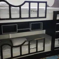 تخت دوطبقه کلاسیک چوبی با دو تشک