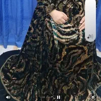 لباس محلی مخمل طلاکوب سبز یشمی