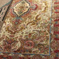 فرش ماشینی دستباف گونه چله ابریشم ابریشم|فرش|تهران, کاج|دیوار