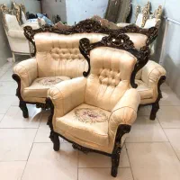 مبل سلطنتی 7نفره چوب گردو درحد نو آک