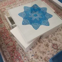 مبل 7 نفره راحتی به همراه عسلی ومیز وشیشه
