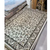 فرش ماشینی کشمیر الدورادو طرح آرمیتا کرم و لاکی
