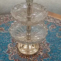 میوه وشیرینی خوری کریستال شامپاینی نو مناسب جهیزیه