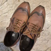 کفش چرم قهوه ای لگا زنانه سایز ۳۷