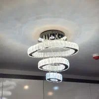 لوستر سه طبقه کریستالی