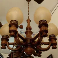 دو عدد لوستر شش شعله تمام چوب