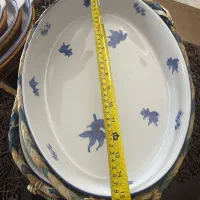 تابه یا مرغ خوری سرامیکی و گل پنبه ای