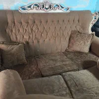 مبلمان هفت نفره نیمه استیل تمام چوب