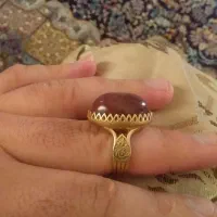 انگشتر طلاروس عقیق اصل جگری