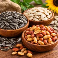 تفت انواع تخمه و بادام زمینی