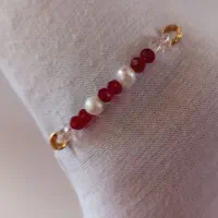دستبند مرواریدی و سنگی
