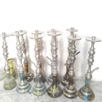 قلیان ۱۰ عدد تنه آبکاری. با شیشه.