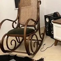 صندلی راک لهستانی چوب گردو وبامبو