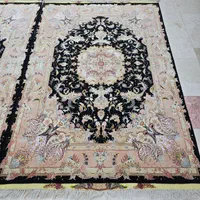 جفت قالیچه چله ابریشم تبریز مشکی|فرش|تهران, ونک|دیوار