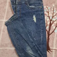 شلوار لی قد 90 آبی