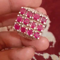 تعدادی انگشتر نقره نگین معدنی و شجر