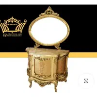 کنسول/ سفید ورق طلا/ چوب راش/