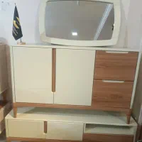 آینه کنسول مینیمال کرم گردویی زرکالا|بوفه، ویترین، کنسول|یاسوج, |دیوار