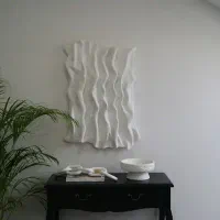تابلو دست ساز گچی مینیمال طرح موج|تابلو، نقاشی، عکس|خرم‌آباد, |دیوار