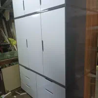 کمد دیواری سفید طوسی ۶ کشو