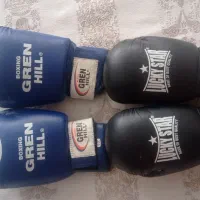 دستکش بوکس آبی چرم اصل