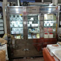 یخچال ایستاده ویترینی تمام استیل