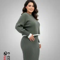 ست کراپ سارافون بافت پاییز سایز بزرگ آییلدیزکد7322|لباس|سهند, |دیوار