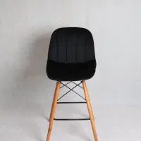 صندلی مخملی پایه چوبی کد2