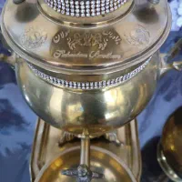 ستِ سماور ذغالی در حد نو با پارچ لگن وسینی زیر|کلکسیون اشیاء عتیقه|تهران, بهداشت|دیوار