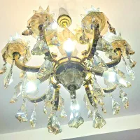 لوستر برنجی کریستال 16 شعله
