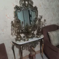 آینه و شمدان برنز قدیمی