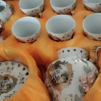 سرویس چای خوری گلبرجسته لمونژ|صنایع دستی و سایر لوازم تزئینی|تهران, شهرک ولیعصر شمالی|دیوار