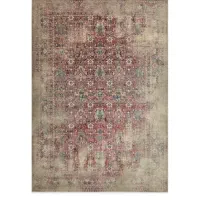 فرش وینتیج پتینه سبز نئوکلاسیک با نقشه درختی ظریف