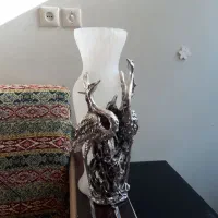 گلدان رنگ نقره ای