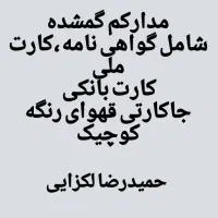 گمشده گواهی نامه ،کارت ملی.حمیدرضا لکزایی|اشیا|زاهدان, |دیوار
